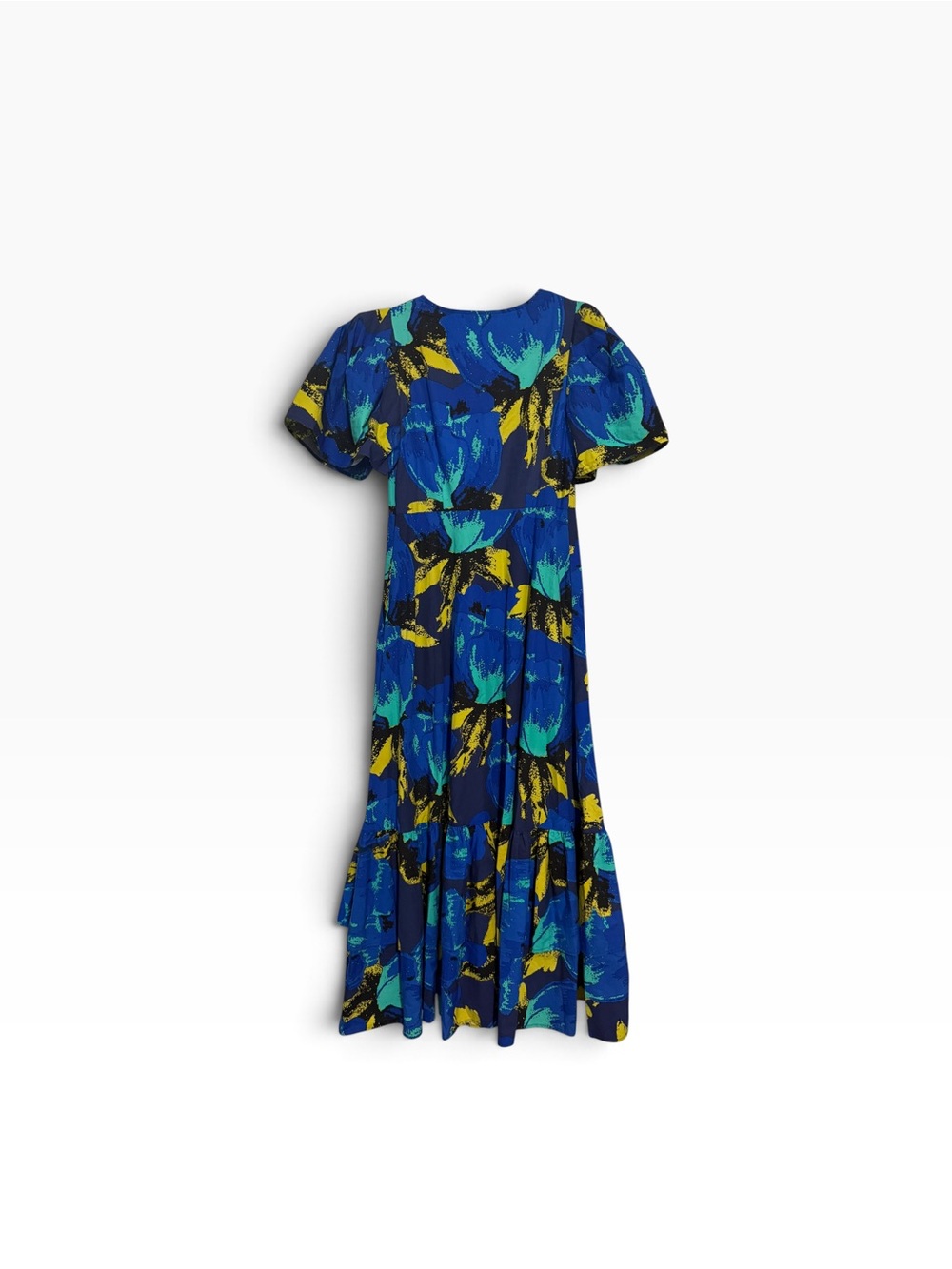 Christopher John Rogers x Target Blue Floral Puff Sleeve Tiered Maxi Dress - Picture 4 of 6